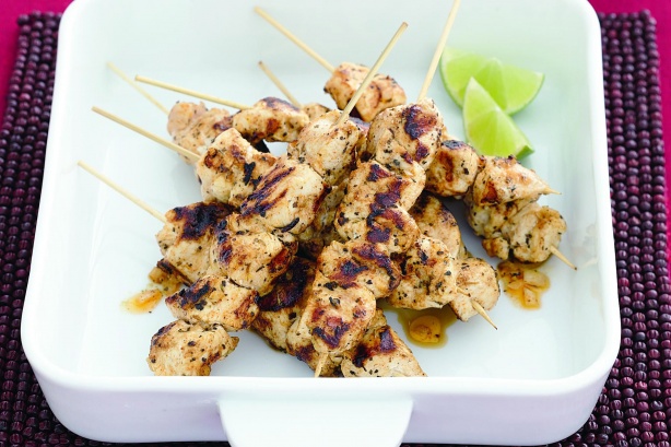 Cajun-spiced chicken skewers