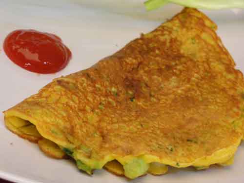 Besan Puda (Savory Pancake) with Spring Onions