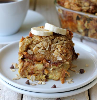 Banana and Chocolate Chip Baked French Toast