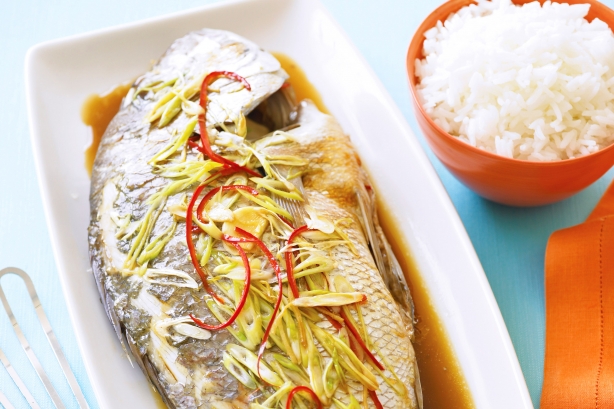 Asian-style steamed snapper