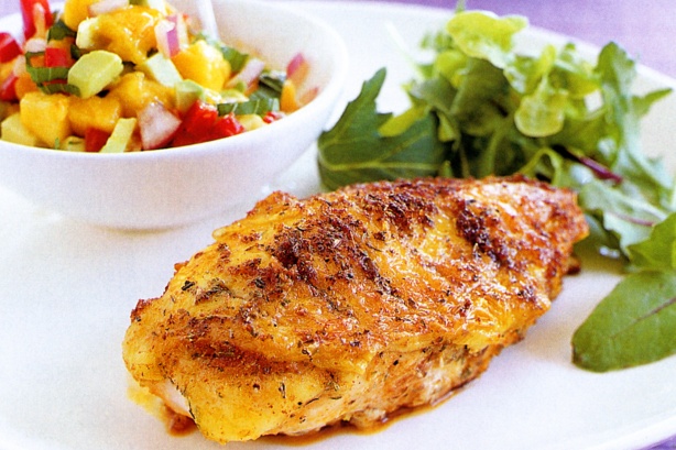Cajun chicken with mango salsa