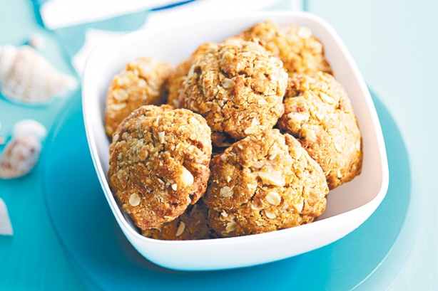 Oat and macadamia cookies