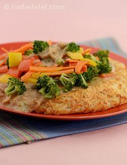 Potato Rosti with Mushroom Pepper Sauce