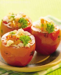 Tomatoes Stuffed with Bean Sprouts ( Low Calorie Healthy Cooking)