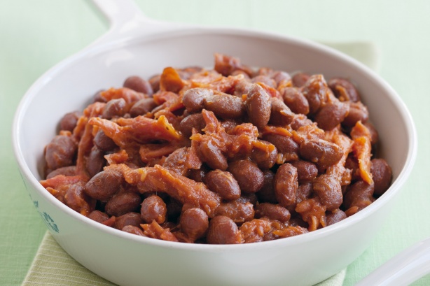 Baked beans with ham