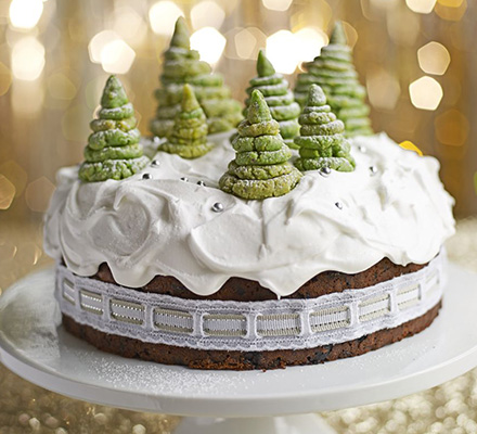 Enchanted forest Christmas cake