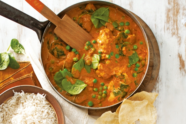 Chicken and pea madras curry
