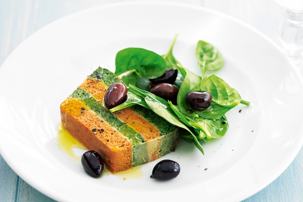 Baked spinach and tomato omelette