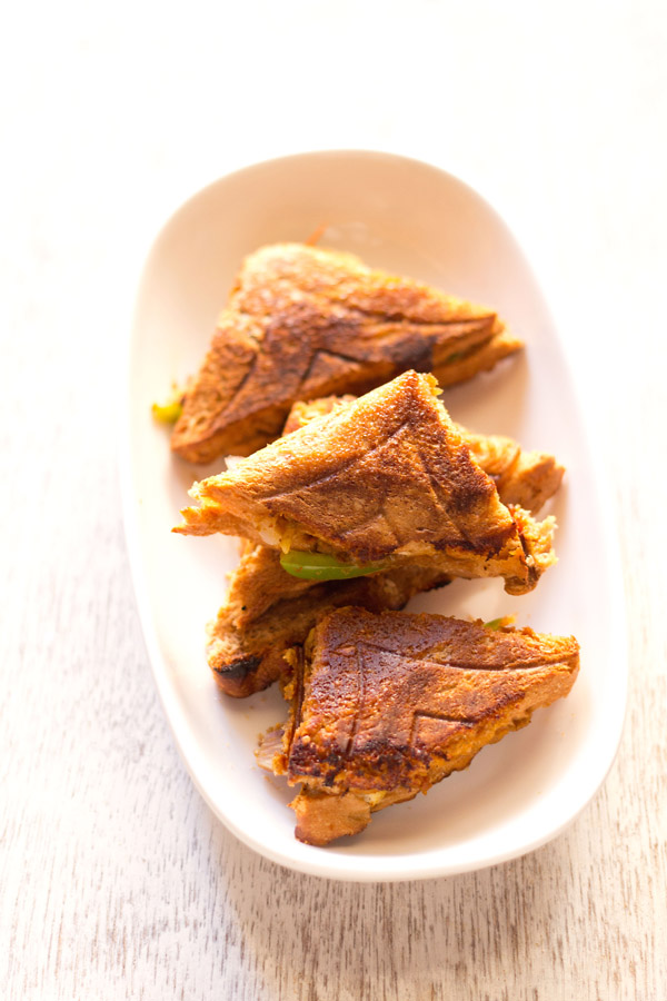 chana masala toast sandwich