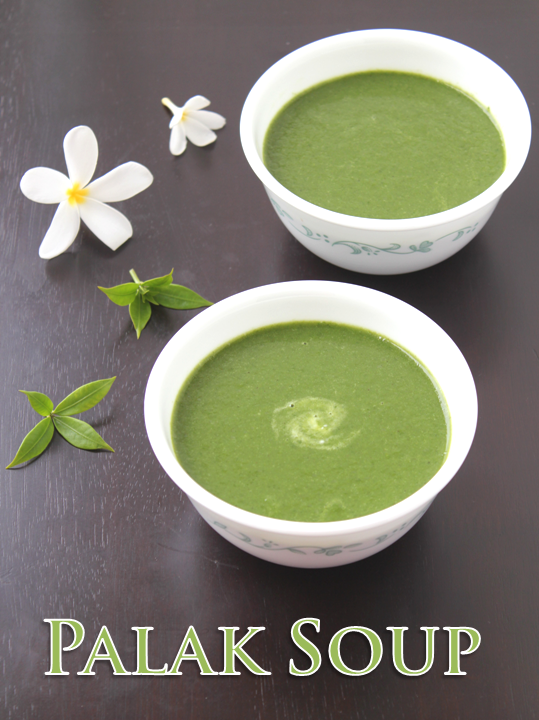 palak soup or spinach soup recipe