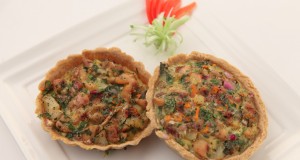 CHICKEN AND CRACKER CRUMB QUICHE